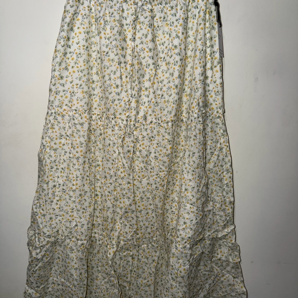 Floral Maxi Skirt - Cream and Yellow